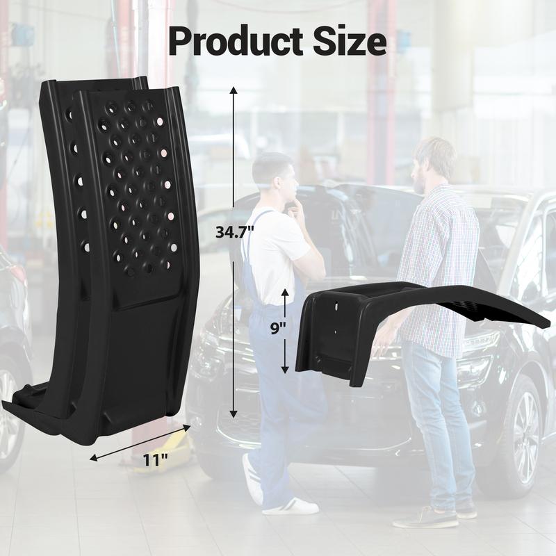 Heavy Duty 8000 LBS Steel Car Ramps 2 Pack Max 8 Inch Lift Height Solid Steel Auto Ramps for Car Light Truck Maintenance Repair