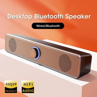 4D Surround Soundbar Bluetooth 5.0 Computer Speakers Wired Stereo Subwoofer Sound Bar for Laptop PC Home Theater TV Aux Speaker
