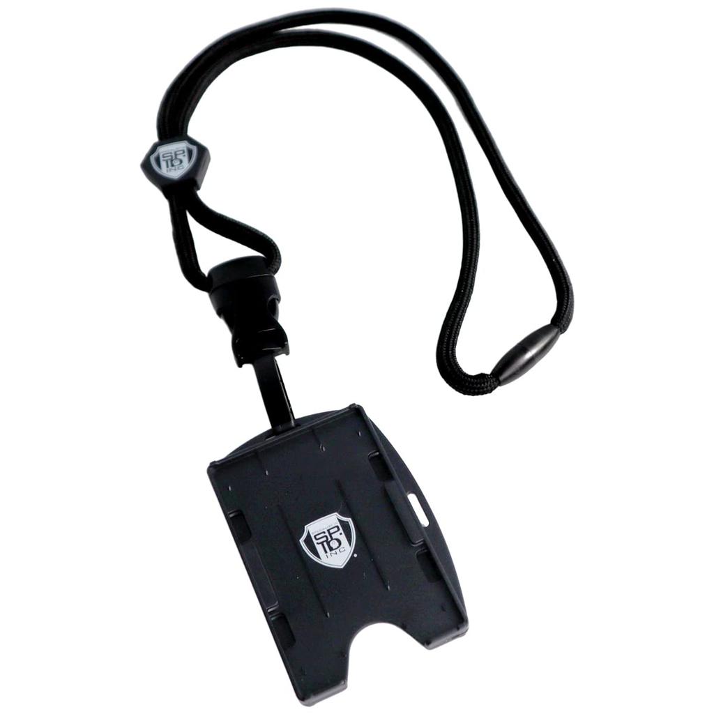 Specialist ID Metal Detector Safe Strap with Badge Holder Displays 2 Cards Double Sided Open Face Separation Cord Removable Plastic Clip Quick Release