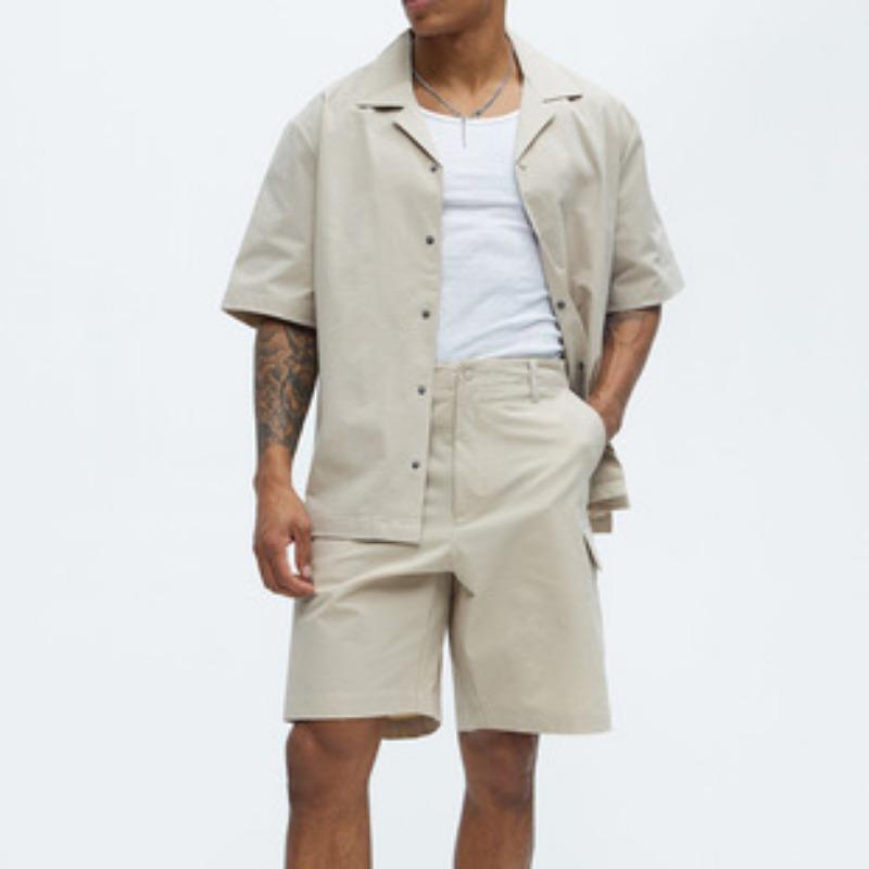 Men's Beaded Short Sleeve Shirt Shorts Collection