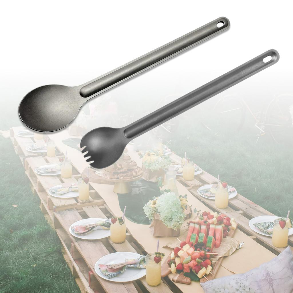 Titanium Forkspoon Spork Portabale Flatware Camping Long Spork Titanium Reusable Outdoor Hiking Travel Picnic Spoon Fork
