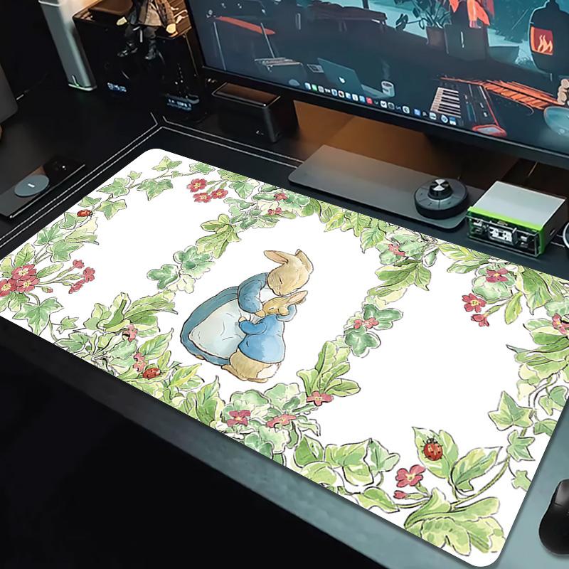 Bunny Garden Color Mouse Pad Large Gaming Table Cushion Non-slip Laptop Tablet Big Mousepad XXL Mat Mini PC Playmat With Lock edge