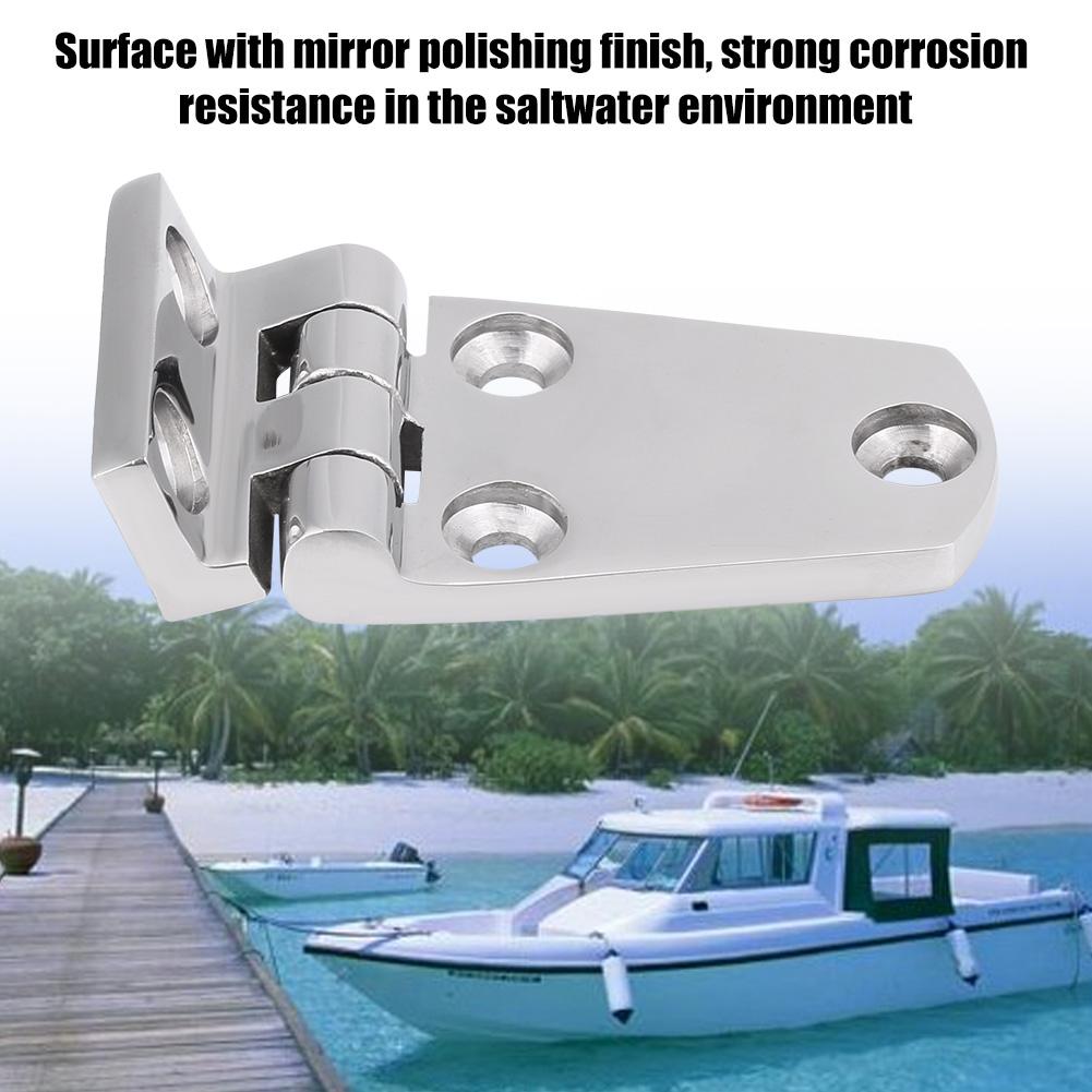 2pcs 316 Stainless Steel Marine Door Hinges Mirror Polishing Saltwater Corrosion Resistance with Integrated   for Yacht Boat Window Doors