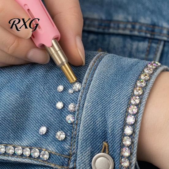 Hotfix Rhinestone Tool with 7 Tips Applicator Kit Tips, Hot Fix Setter Wand Tool, for DIY Clothing Fabric Craft Projects Shoes Bags Easy