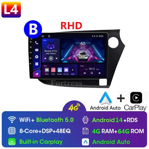9" Android 14 Car Radio For HONDA INSIGHT 2009 - 2014 Navigation GPS Carplay Multimedia Player Auto Stereo 2din DVD 360 Camera