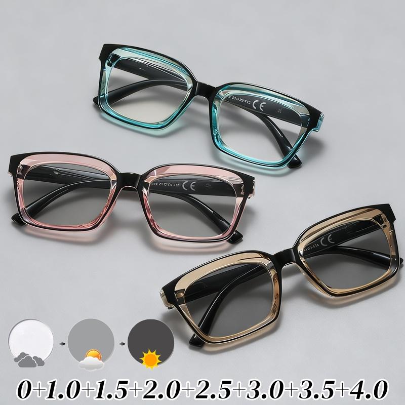 Men's and Women's Fashion Photochromic Reading Glasses New High-definition Anti-blue Light Color-changing Presbyopia Glasses