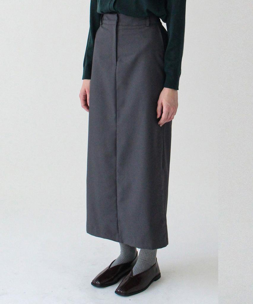 Keullaepeu Classic Line Banding Skirt_Charcoal
