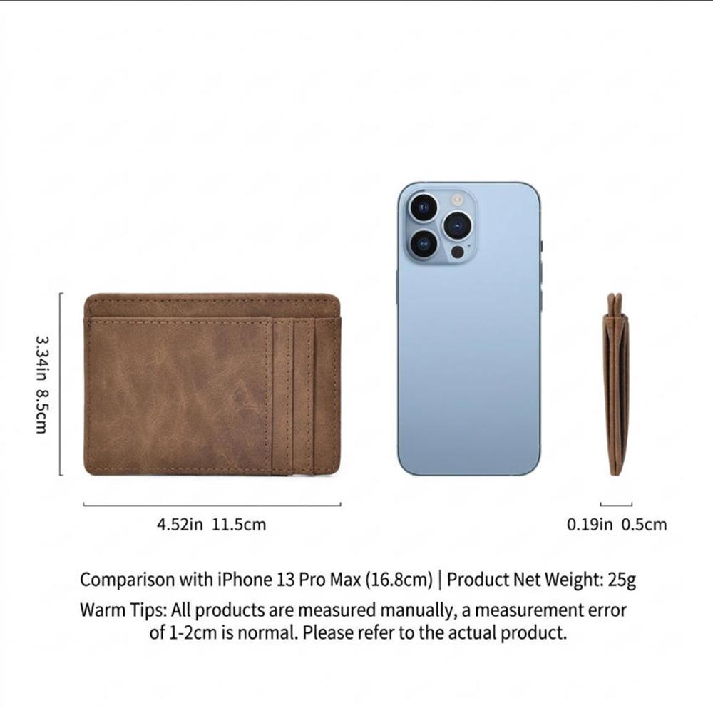 Slim Card Holder PU Leather Minimalist Wallet Men Vintage Credit Card Case Ultra Thin Pocket Business Purse Small Coin Pouch Bag
