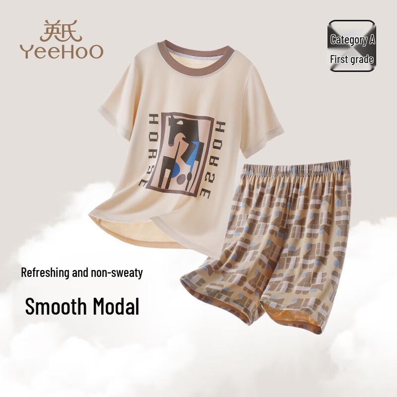 YEEHOO Boys' Modal Breathable Short Sleeve Pajama Set