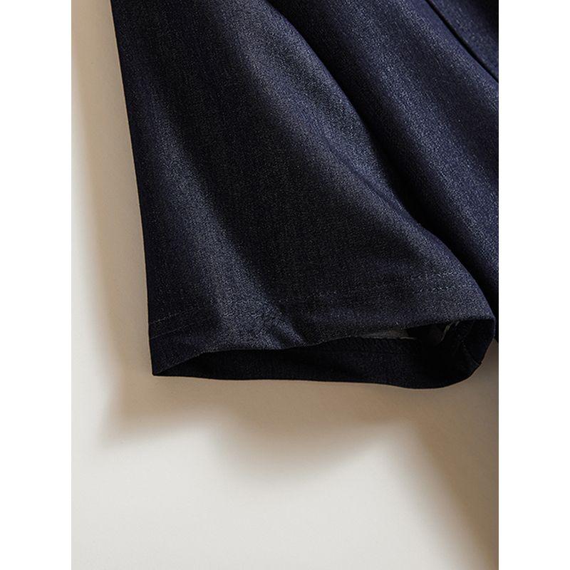 Fresh Women Summer Washed Cotton Denim Blue Front Zipper Easy to Wear with Pockets Dress Slimming Old Pink Close Your Eyes