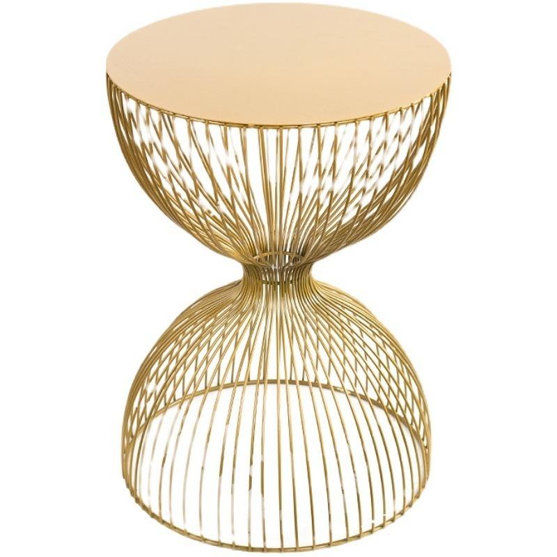 Light Luxury Wrought Iron Coffee Table Sofa Side Table Modern Minimalist Coffee Table Bedside Corner Table Living Room Balcony