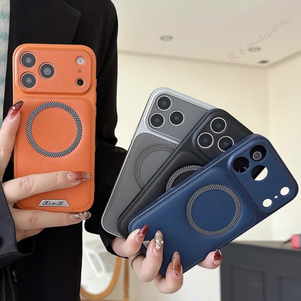 Magnetic Leather Phone Case For For Iphone 1 14 12 13 16 17 Pro Max Air Plus Official Shockproof Protector Cover
