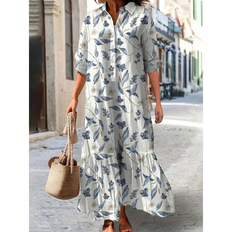 IHUASU Fashion Autumn Winter Long Sleeve POLO Neck Casual Dresses