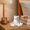 Buddhist Style Frog Statue Yoga Sculpture, 3D Printed Meditating Figurine, Faceted Sculpture Sit in Meditation for Desk Shelf Room Zen Decoration