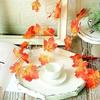Warm Ambiance Maple Leaf String Lights Red Leaf Design Fall String Lights Decor  Home Decor