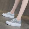 Thick-soled Little White Shoes Women's 2025 New Summer Outer Wear Fashionable Versatile Hollow Breathable One-pedal Lazy Board Shoes