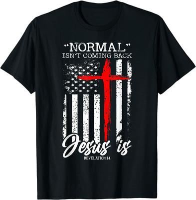 Normal kommt nicht zurück, aber Jesus kommt Offenbarung 14 Kostüm Unisex T-Shirt