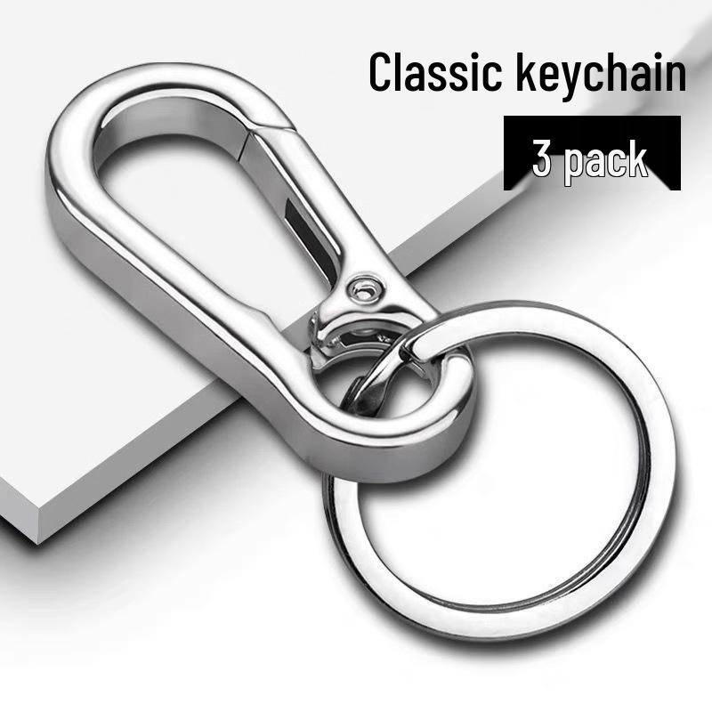 Men's High-End Metal Keychain: Thickened Spring Quick Release Ring Pendant