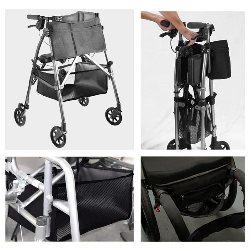 Portable Wheelchair Under-Seat Movable Storage Bag - Polyester Waterproof Trolley Bag