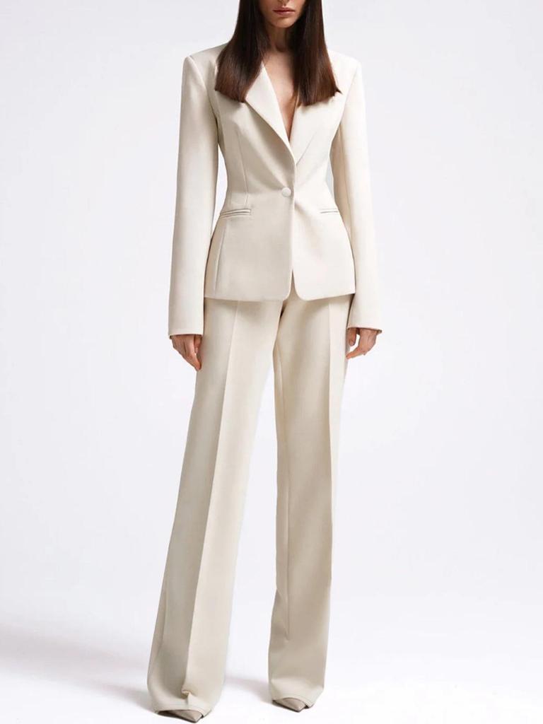 Autumn 2025 Slim Fit Two-Button Casual Suit Set In Solid Color