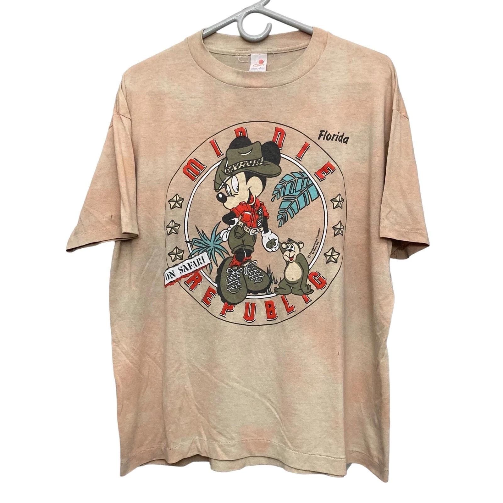 

Vintage Disney Minnie Mouse On Safari Florida T-shirt XL Single Stitch Made USA S