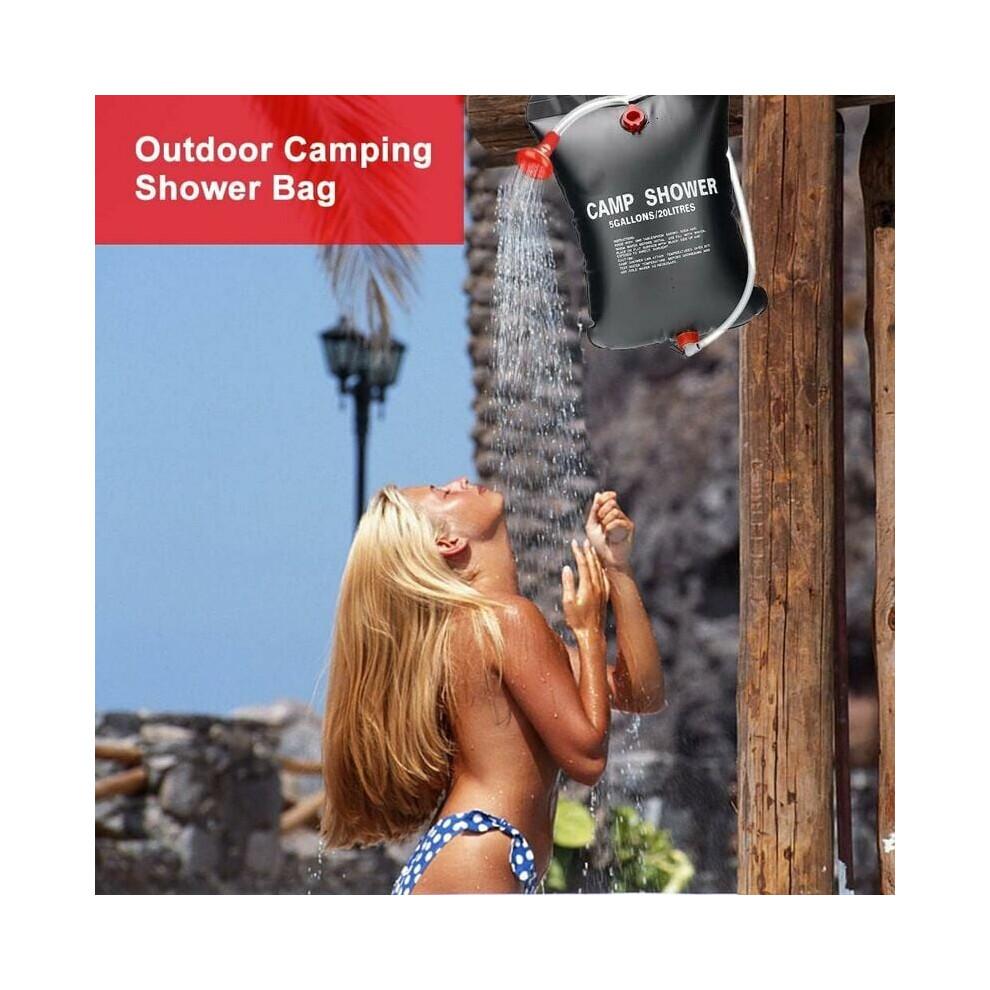 Solar Shower Bag, Portable Shower Bag with Removable Hose for Outdoor Traveling, Lightweight and Foldable Design for Camping To Glamping (20L)