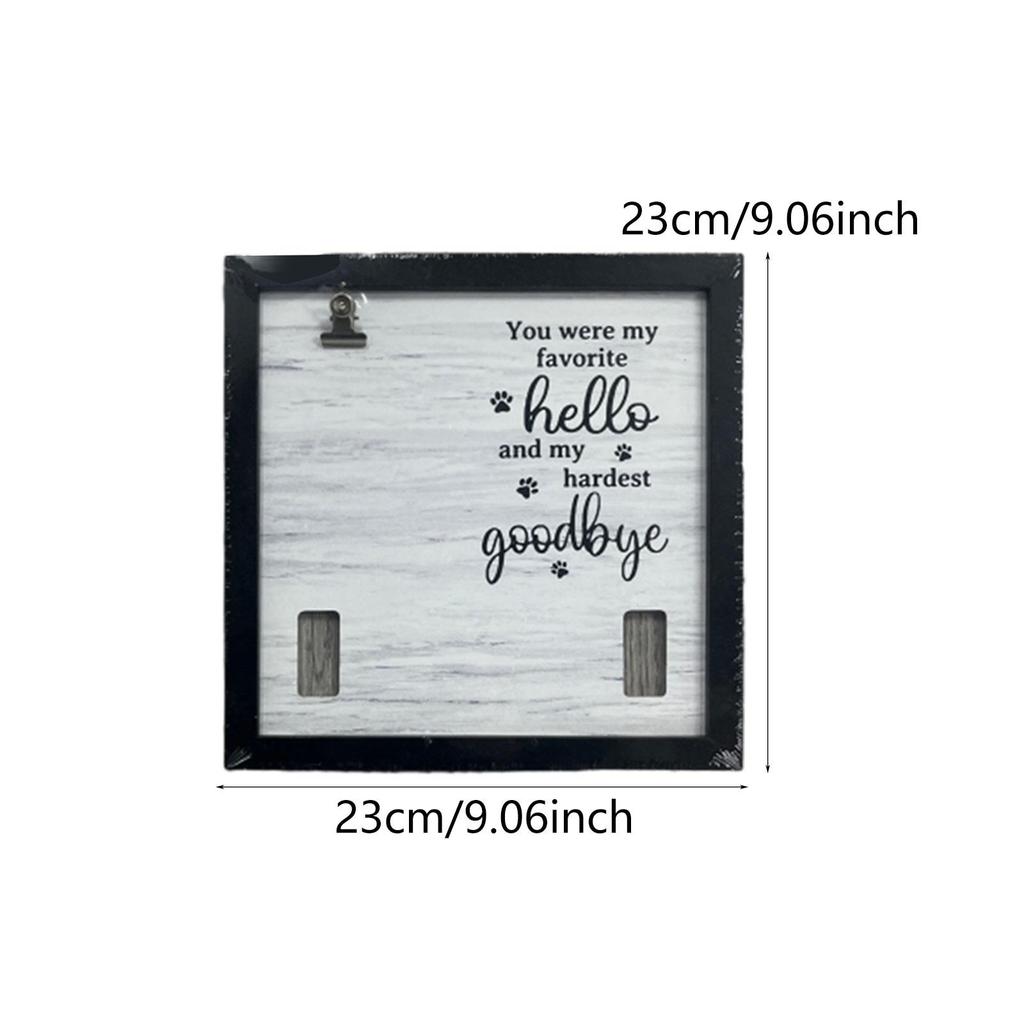 Wooden Photo Frame Pet Memorial Pictures Frame with Dog Cats Collar Holder Sympathy Gift Photo Sign Collar Not Included