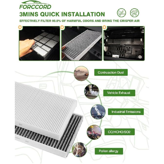 2-Pack HEPA Cabin Air Filter Fits For -2026 Volkswagen ID.4 Activated Carbon Cabin Filter Replacement VF4003 Car Accessories