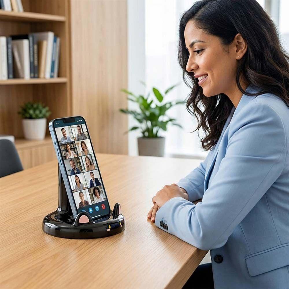 Anti Slip Cat Desktop Stand Resin Cat Shape Phone Bracket Cat Mobile Phone Holder  Home Ornaments