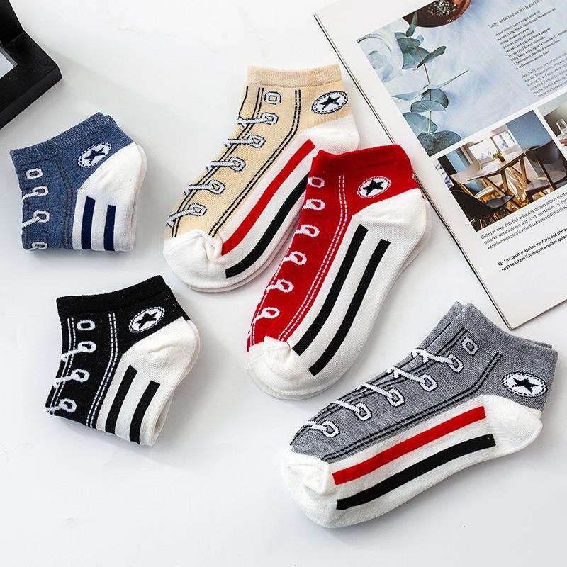 European & American Cross-Border Canvas Fun Socks: Casual, Low-Cut, Sporty Style for Couples