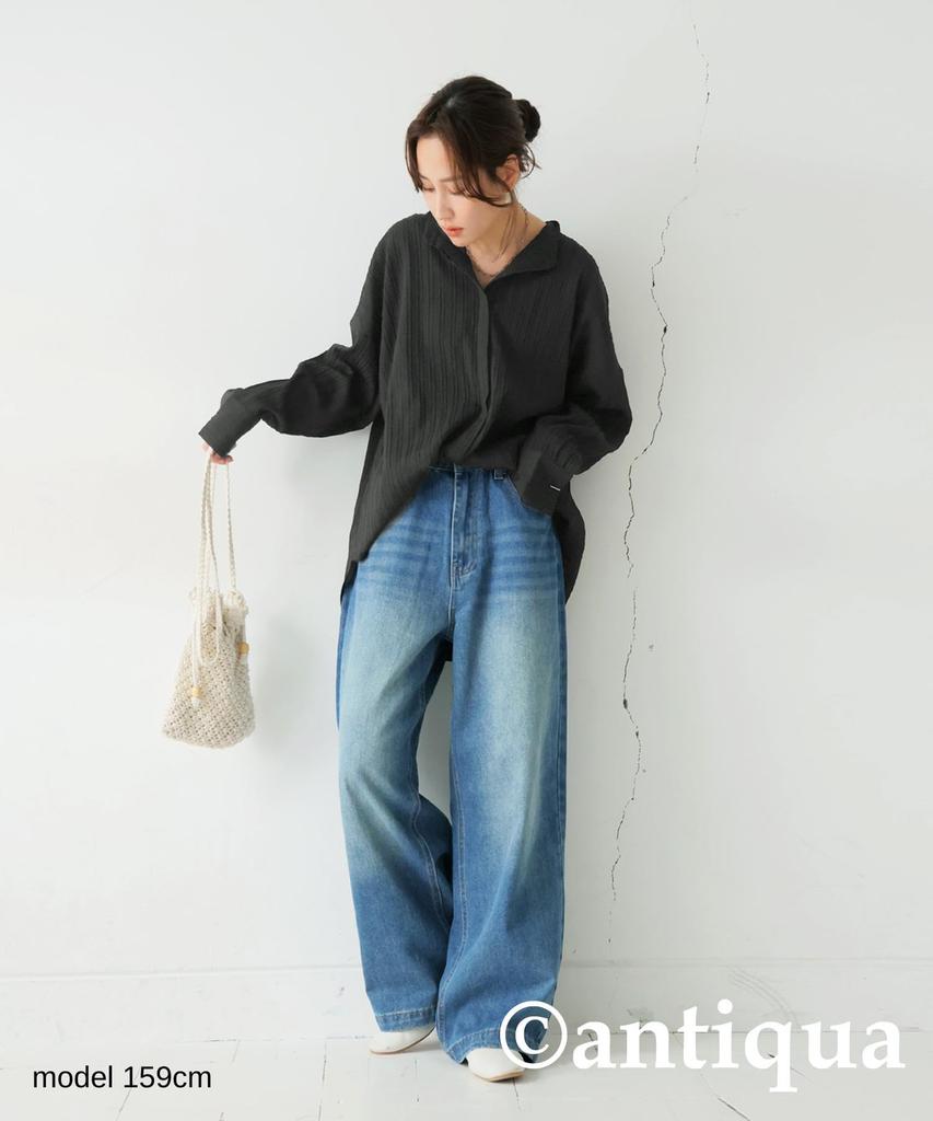 Antiqua Women's Silver Button Shirt, Long Sleeve, PK-01288, One Size 05, Black