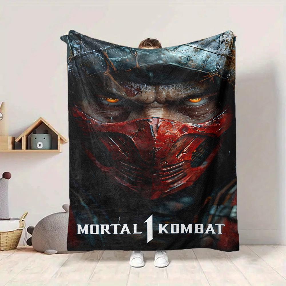 1pc Mortal Kombat Blanket Lightweight Flannel Throw For Sofa, Bed, Travel, Camping, Livingroom, Office, Couch, Chair, And Bed