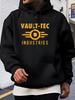 Essential Hoodie for Commuting: Stylish Autumn and Winter Letter Print Fleece-Lined Hooded Sweatshirt