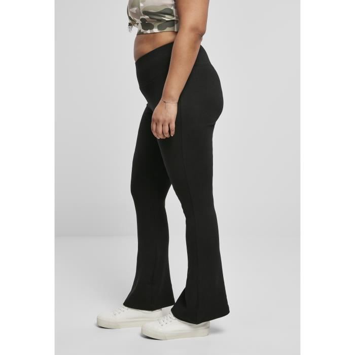 Legging femme Urban Classics organic interlock bootcut - noir - XL