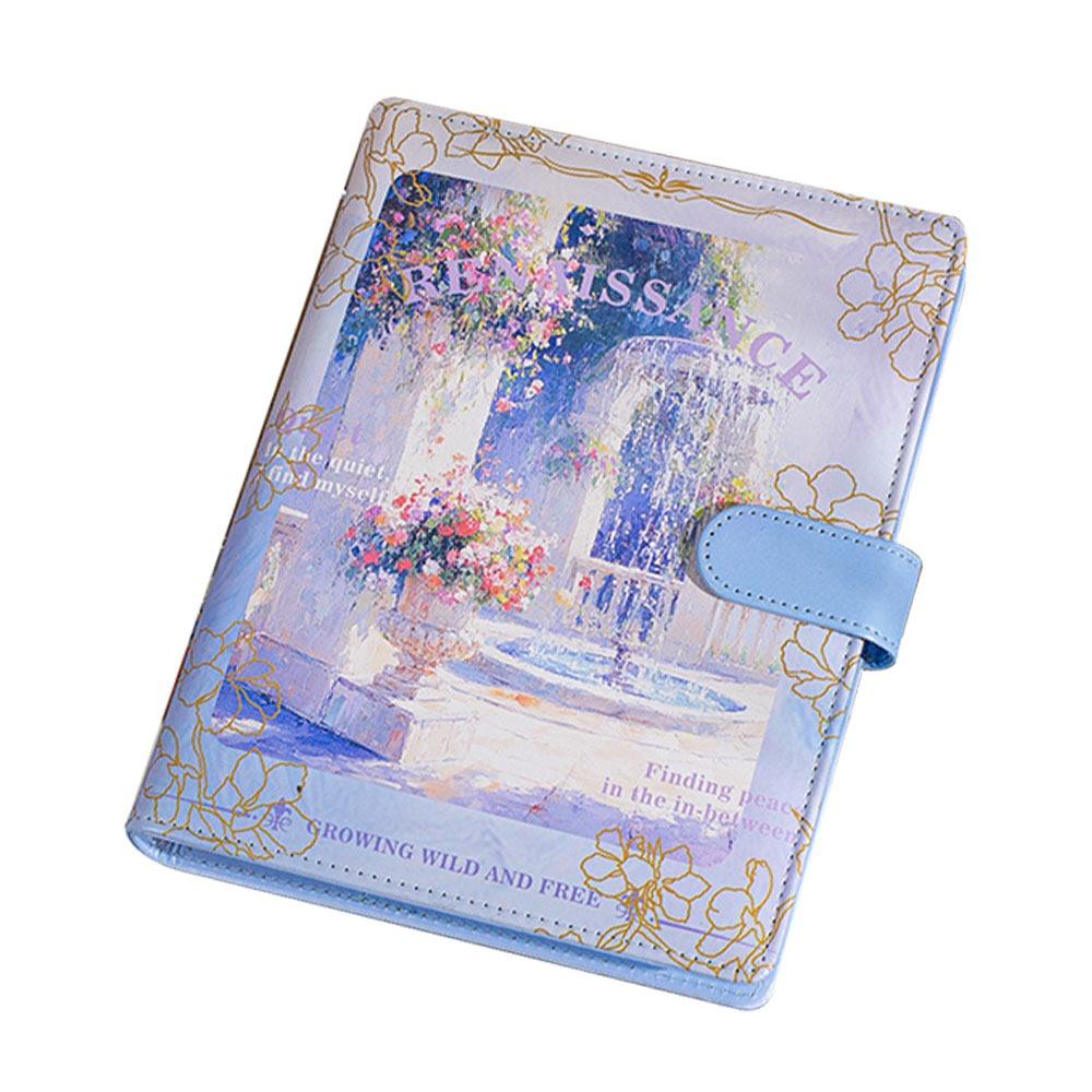 

Retro Oil Painting Loose-leaf Notebook PU Leather Student Notebook Binder Notebooks for Student