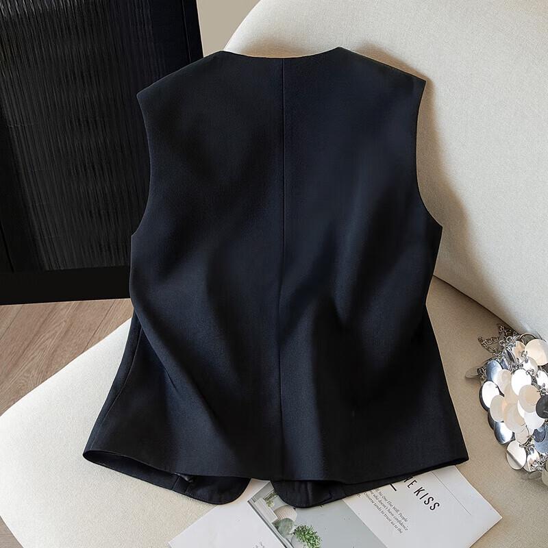 Damen Rundhals Kurzanzug Weste