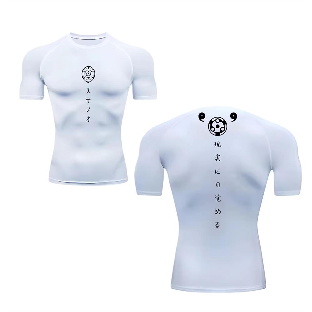 

Чоловічі компресійні футболки з коротким рукавом Літні спортивні футболки, що швидко сохнуть, для тренажерного залу, бігу, топи RL0625 XXXL