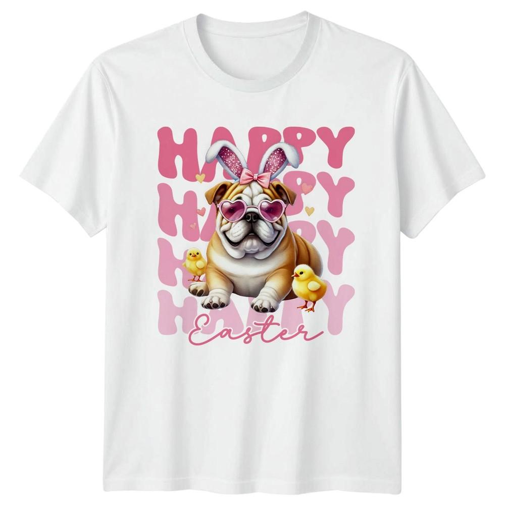 Happy Easter Bulldog In Heart Unisexs TShirt Bulldog Easter S
