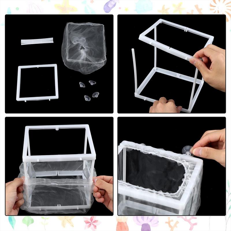 Fish Breeder Box with Suction, Aquarium Hatcher, Mesh Box, Juvenile Fish Separation Net, Tank Incubator Box, Fry Hatchery, DIY