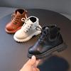 Children Short Boots Boys Tide Ankle Boots Autumn and Winter Girls Soft Sole Boots Single Boots Leather Boots Anti-skid