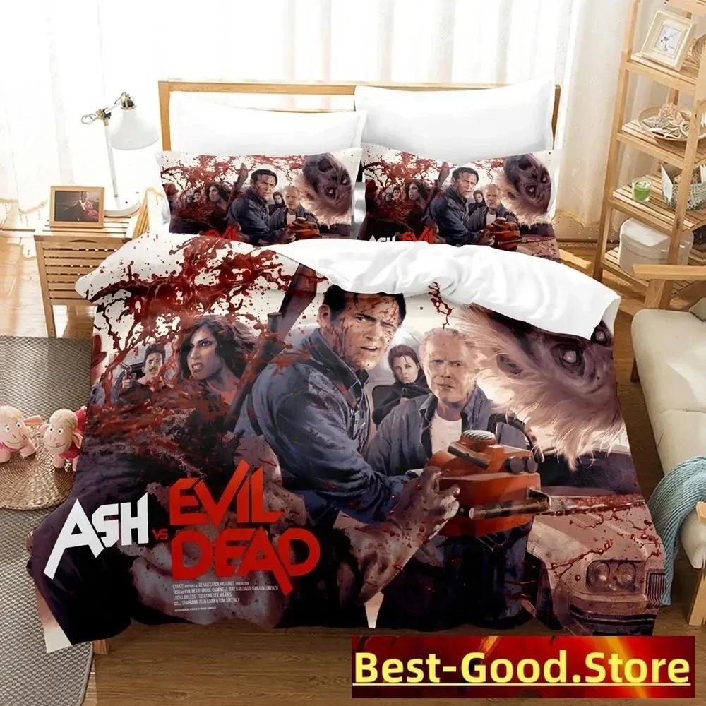 Ash VS Evil Dead Bedding Set Single Twin Printed Bed Set With Pillowcase Bed Duvet Cover Soft Single Double Queen King Size