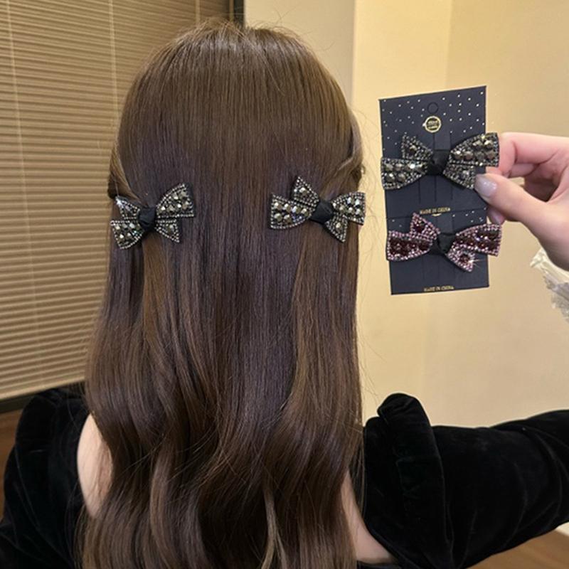 1Pcs  Bow Hair Clip Bangs Broken Hair Side Duckbill Clip Temperament  Hair Accessories