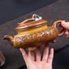 HOYIHM 111ml Luxury Yixing Purple Clay Teapots Handmade Tripodia Pot Raw Ore Dragon Bone Golden Sand Mud Kettle Zisha Tea Set
