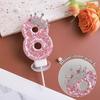 Glitter Birthday Candle for Cake Decor Pink Numebr 0-9 Candle with Crown Cake Topper for Girl Women Birthday Unicorn Party Decor