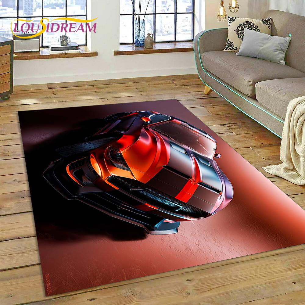 Classics 3D F-Ford GTR Mustang Car Rug Carpet for Living Room Bedroom Home Decor,Floor Mat Non-slip Decoration for Sofa Doormat