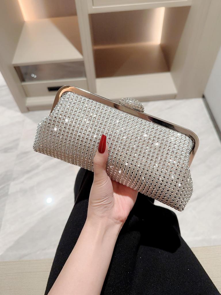 Women's Fashion Shiny Rhinestone Evening Bag Clutch Bag Party Bag Prom Bag Evening Bag Dress Bag Chain Bag