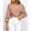 Striped V-Neck Loose Knit Sweater