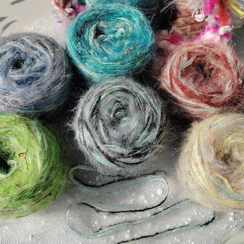 Monica Rose Style Yarn 50gx2pcs Hand Knitting Crochet Bulk Thick Plush Puffy Fancy Blended Yarns Knitting Thread DIY Knitting