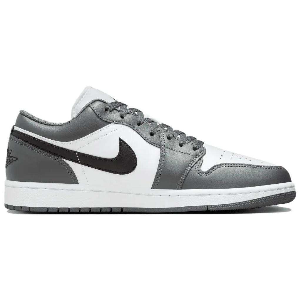 Air Jordan 1 Low Iron Grey Black Unisex Sneakers White 553558-152