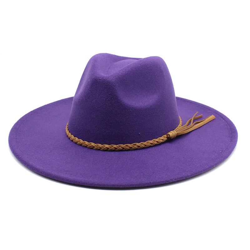 White Woolen Gentleman Classic British Jazz Feather Top Hat Wide Brim Party Church Wedding Fedora Hats Men Women Panama Felt Cap